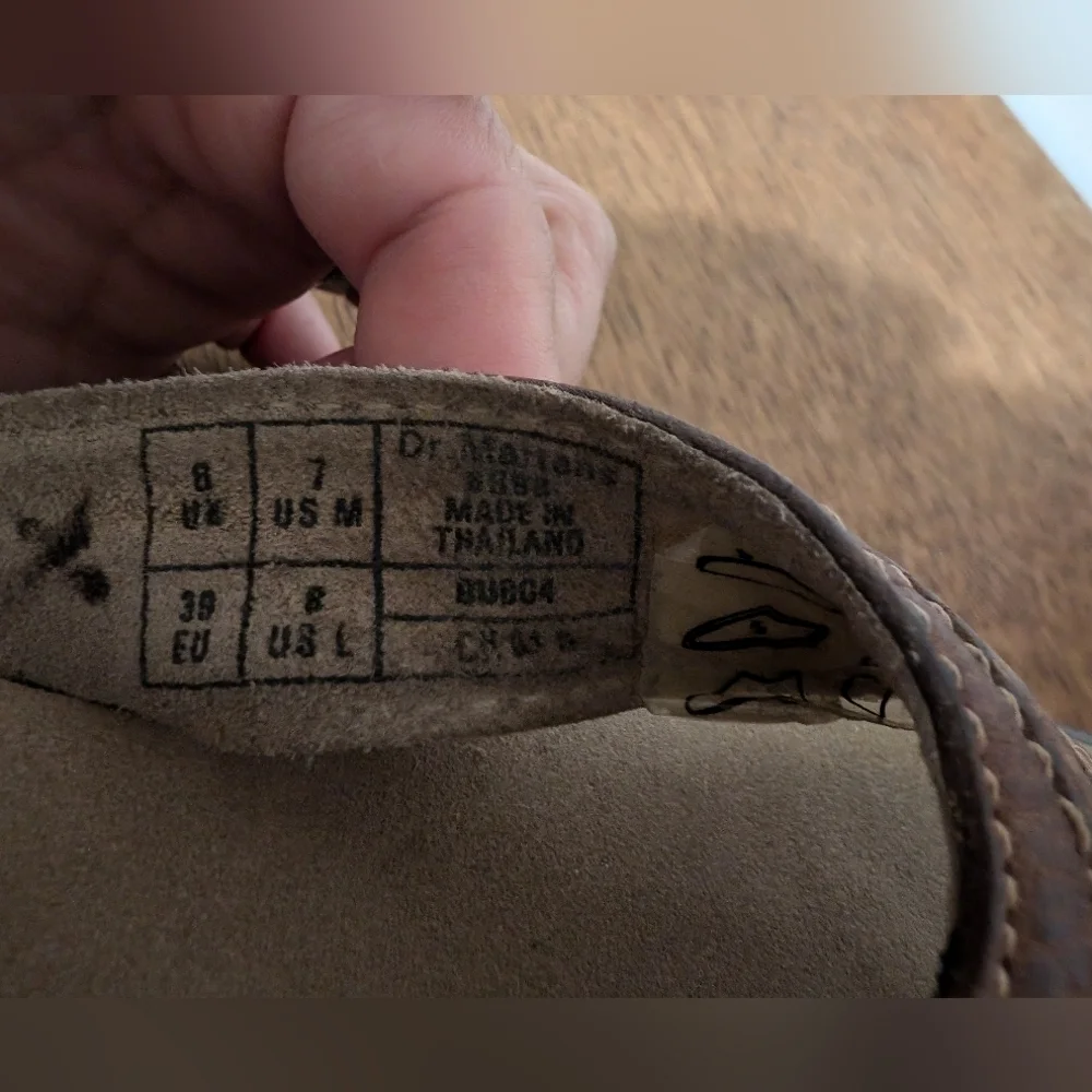 Dr. Martens Tan and Brown Flip-Flops Unisex Size 8 In Women's Size